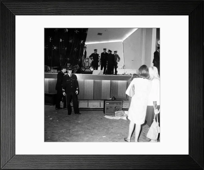 Framed Print : Scenes at the Winter Gardens in Blackpool after riots broke out during the Rolling Stones Framed Print : Scenes at the Winter Gardens in Blackpool after riots broke out during the Rolling Stones