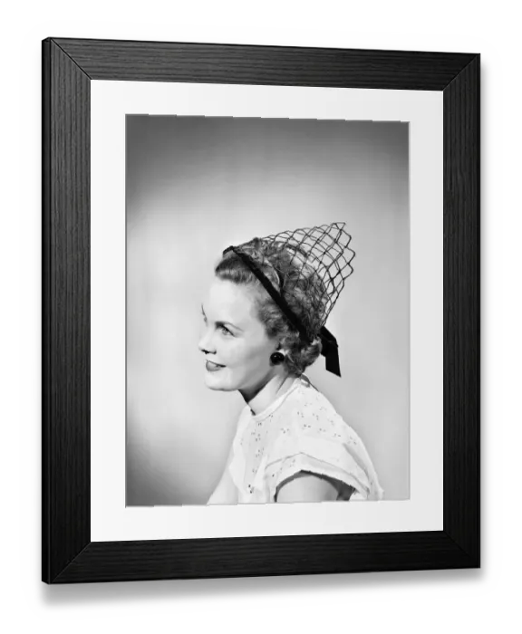 Framed Print : Womens clothing, fashion, hats. 1955 Framed Print : Womens clothing, fashion, hats. 1955