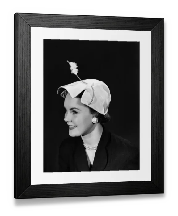 Framed Print : Womens clothing, fashion, hats. 1955 Framed Print : Womens clothing, fashion, hats. 1955