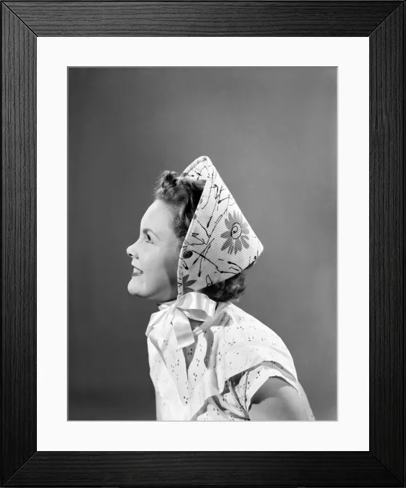 Framed Print : Womens clothing, fashion, hats. 1955 Framed Print : Womens clothing, fashion, hats. 1955