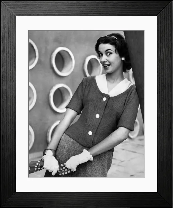 Framed Print : A woman modelling Knitwear. September 1956 Framed Print : A woman modelling Knitwear. September 1956