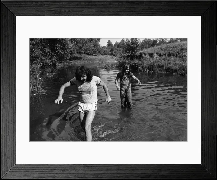 Framed Print : Black Sabbath rock group pictured enjoying the countryside at Monmouth in the Wye Valley