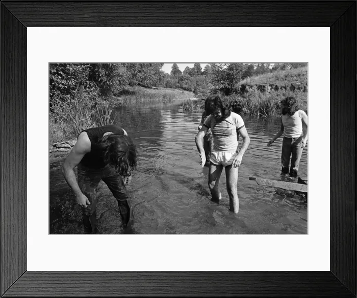 Framed Print : Black Sabbath rock group pictured at Monmouth, relaxing Framed Print : Black Sabbath rock group pictured at Monmouth, relaxing