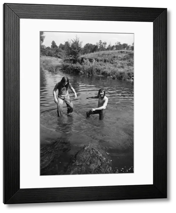 Framed Print : Black Sabbath rock group pictured enjoying the countryside at Monmouth in the Wye Valley