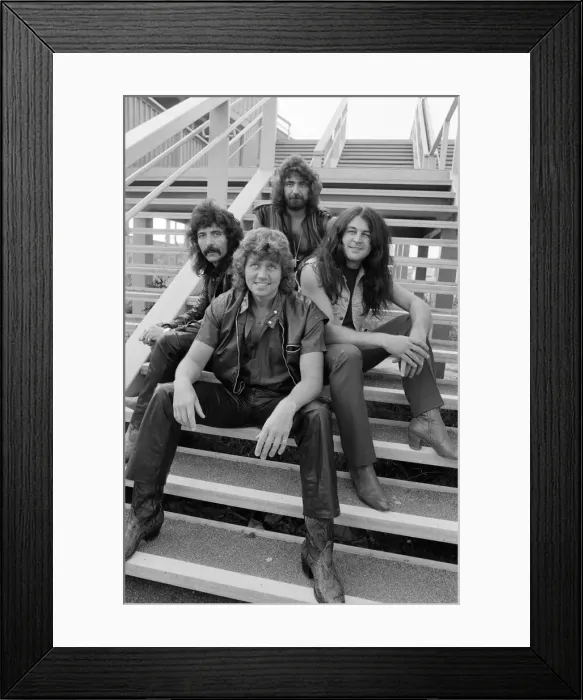 Framed Print : British heavy metal rock group Black Sabbath pictured before their performance at the NEC