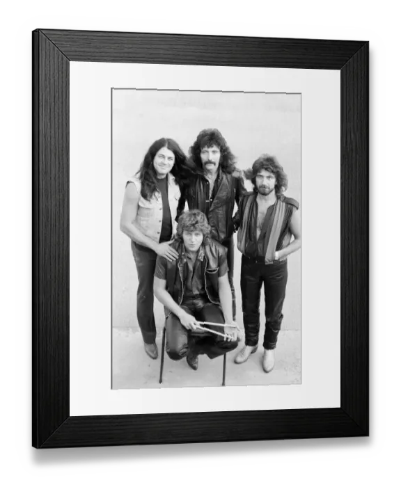 Framed Print : British heavy metal rock group Black Sabbath pictured before their performance at the NEC