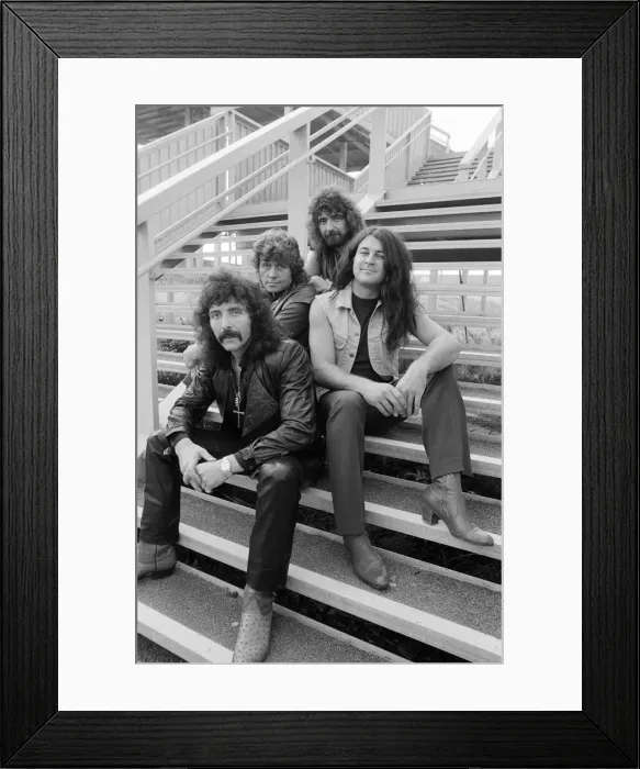 Framed Print : British heavy metal rock group Black Sabbath pictured before their performance at the NEC