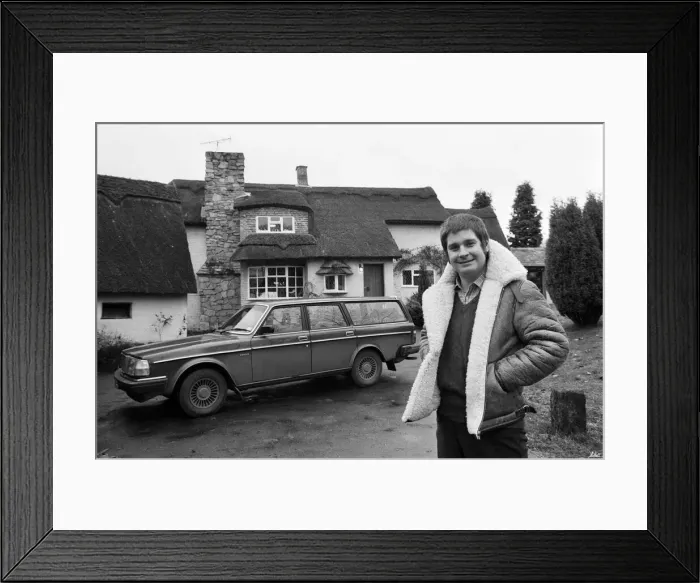 Framed Print : Black Sabbath singer Ozzy Osbourne pictured outside his new house, beside his Volvo car Framed Print : Black Sabbath singer Ozzy Osbourne pictured outside his new house, beside his Volvo car