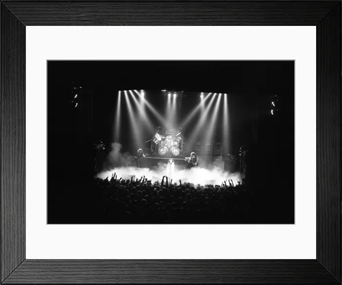 Framed Print : Black Sabbath rock group in concert during their Heaven and Hell tour Framed Print : Black Sabbath rock group in concert during their Heaven and Hell tour