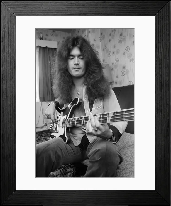 Framed Print : Deep Purple guitarist Glenn Hughes pictured after returning from America. 11th July 1973 Framed Print : Deep Purple guitarist Glenn Hughes pictured after returning from America. 11th July 1973