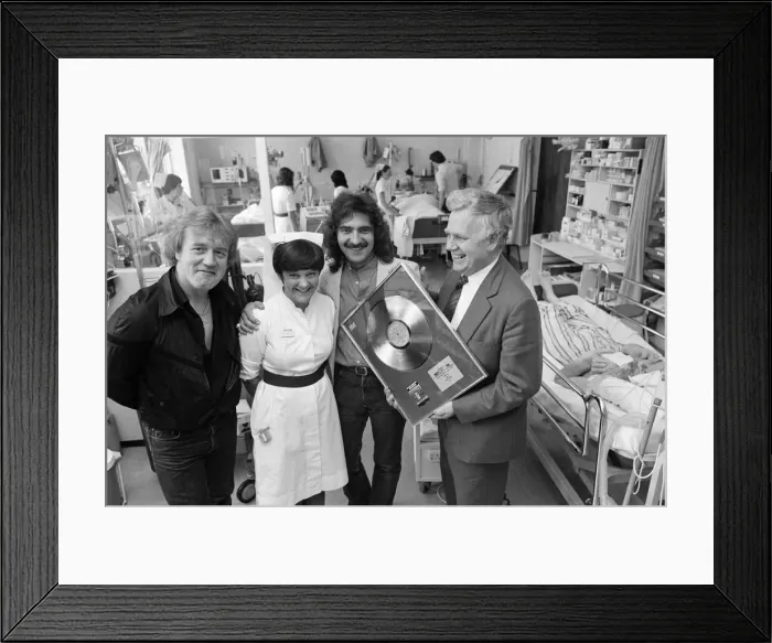 Framed Print : Black Sabbath award presentation at the ITU unit of Queen Elizabeth hospital Framed Print : Black Sabbath award presentation at the ITU unit of Queen Elizabeth hospital