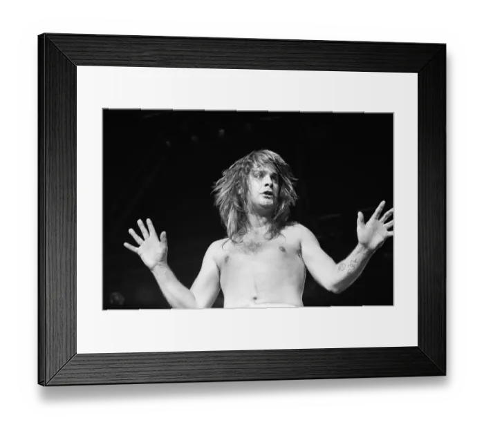 Framed Print : Ozzy Osbourne, former lead singer of Black Sabbath, pictured in concert