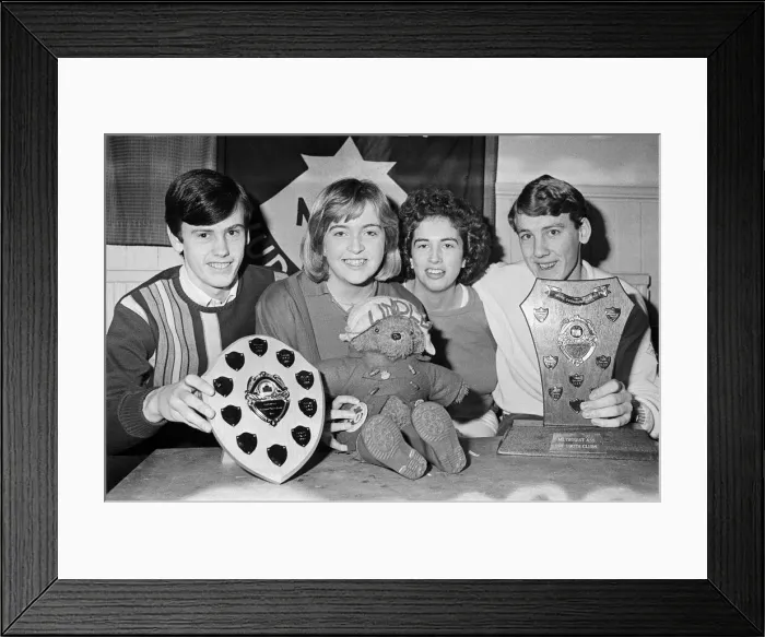 Framed Print : Lindley Methodist Youth Club quiz team who are competing at the Belfast finals of