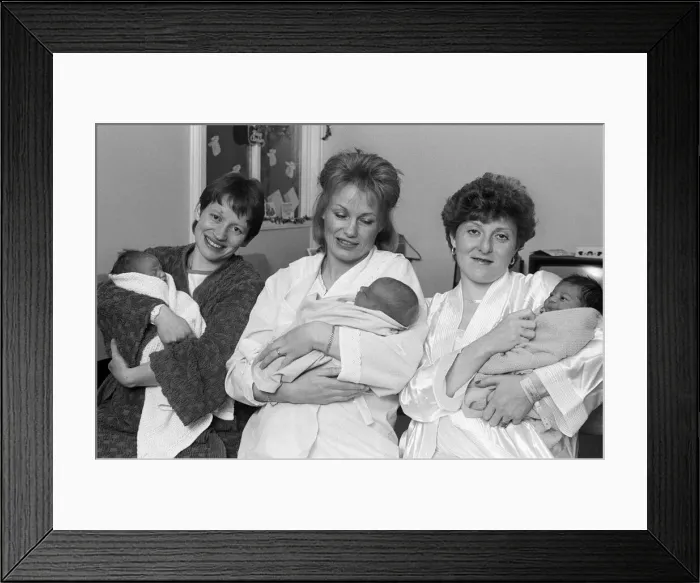 Framed Print : New Year Babies at Huddersfield Royal Infirmary, 2nd January 1989 Framed Print : New Year Babies at Huddersfield Royal Infirmary, 2nd January 1989