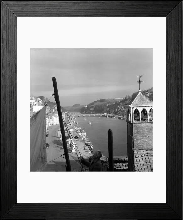 Framed Print : A view of Looe Bridge, Cornwall. Circa 1953