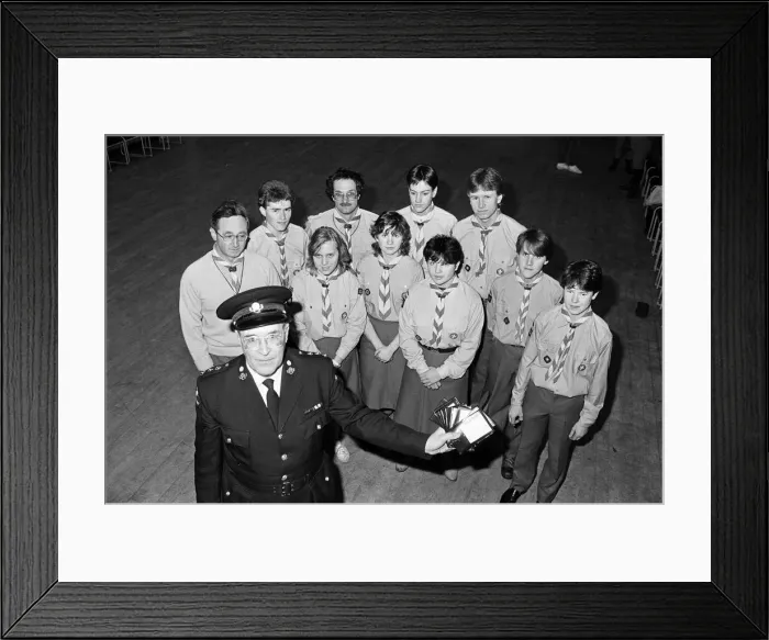 Framed Print : Cliffe Tyke venture scouts receive their first aid certificates from Divisional Framed Print : Cliffe Tyke venture scouts receive their first aid certificates from Divisional