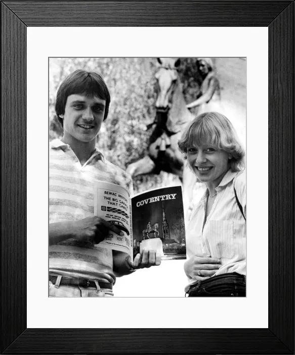 Framed Print : Welcome to Coventry. Dutch under-21 international Rudi Kaiser and his fiancee, Marina