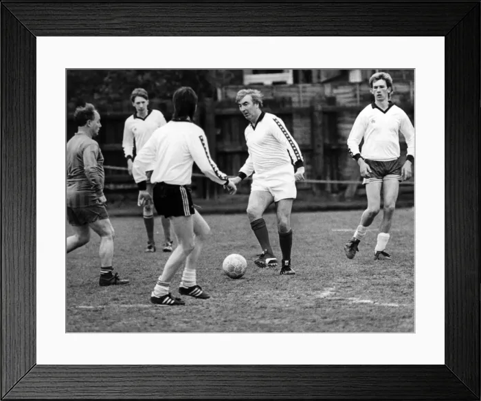 Framed Print : Middlesbrough FC chairman Alf Duffield, playing football at Dormans Club, Middlesbrough Framed Print : Middlesbrough FC chairman Alf Duffield, playing football at Dormans Club, Middlesbrough