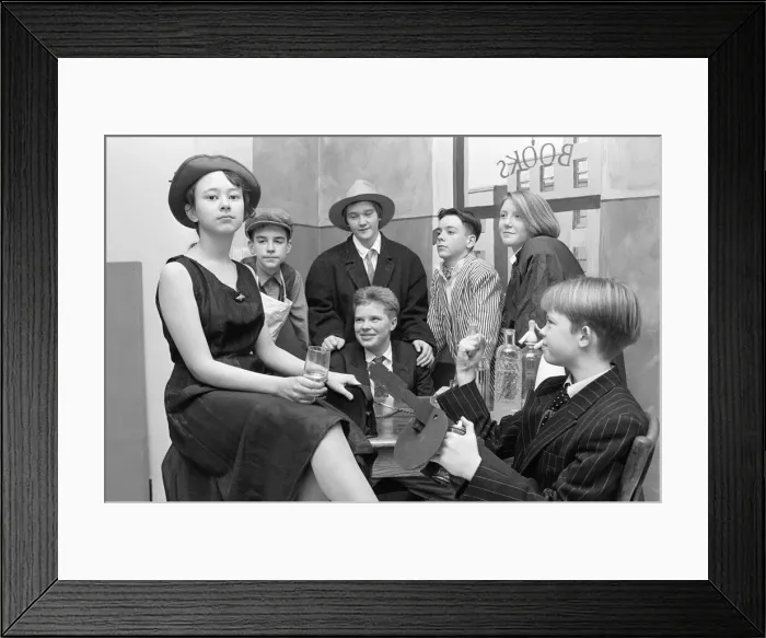 Framed Print : Newsome High School pupils take to the stage to present the musical Bugsy Malone