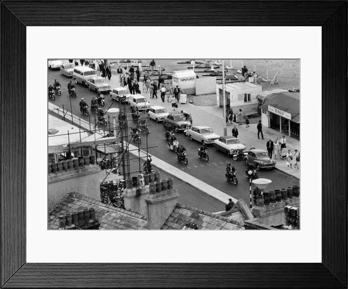 Framed Print : The mods and rockers were two conflicting British youth subcultures of the early to Framed Print : The mods and rockers were two conflicting British youth subcultures of the early to