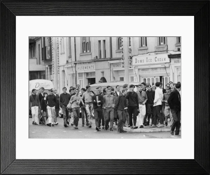 Framed Print : The mods and rockers were two conflicting British youth subcultures of the early to