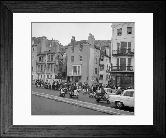 Framed Print : The mods and rockers were two conflicting British youth subcultures of the early to Framed Print : The mods and rockers were two conflicting British youth subcultures of the early to