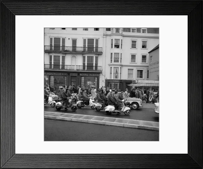 Framed Print : The mods and rockers were two conflicting British youth subcultures of the early to