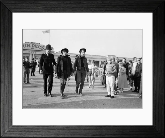 Framed Print : The mods and rockers were two conflicting British youth subcultures of the early to Framed Print : The mods and rockers were two conflicting British youth subcultures of the early to