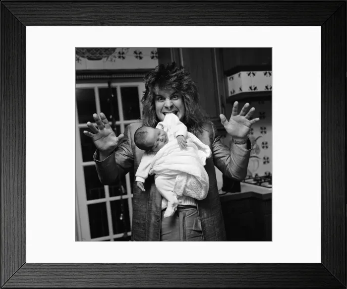 Framed Print : Ozzy Osbourne, former lead singer of Black Sabbath, pictured at home two weeks after Framed Print : Ozzy Osbourne, former lead singer of Black Sabbath, pictured at home two weeks after