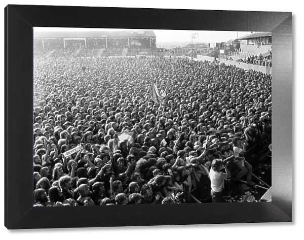The audience watching Ozzy Osbourne, former lead singer of Black Sabbath, in concert