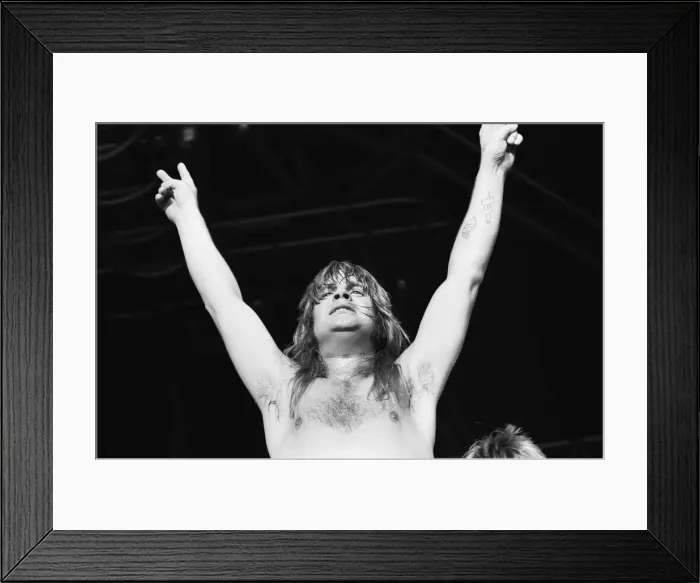Framed Print : Lead singer Ozzy Osbourne, of Black Sabbath, pictured in concert. 3rd August 1981 Framed Print : Lead singer Ozzy Osbourne, of Black Sabbath, pictured in concert. 3rd August 1981