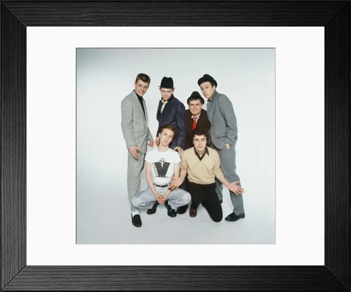 Framed Print : Pop group Madness pose in the Daily Mirror Studio, minus member Lee Thompson Framed Print : Pop group Madness pose in the Daily Mirror Studio, minus member Lee Thompson