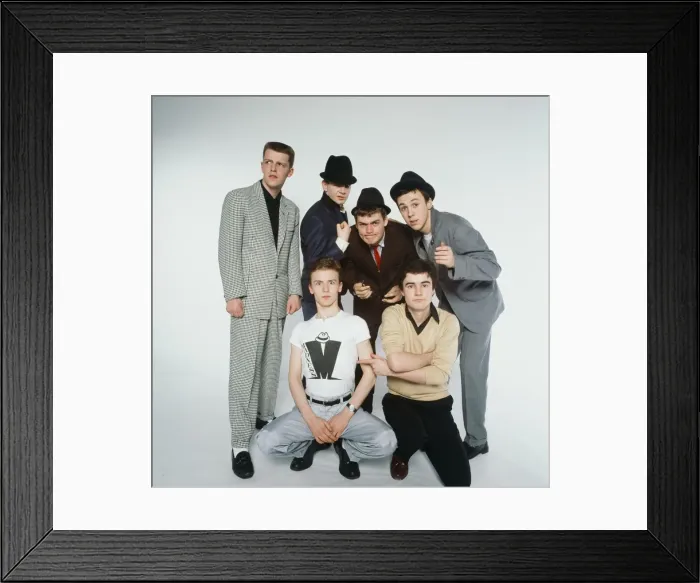 Framed Print : Pop group Madness pose in the Daily Mirror Studio, minus member Lee Thompson Framed Print : Pop group Madness pose in the Daily Mirror Studio, minus member Lee Thompson