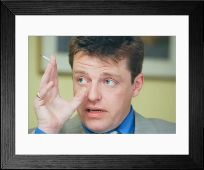 Framed Print : Suggs, lead singer of British ska group Madness, 30th April 1997 Framed Print : Suggs, lead singer of British ska group Madness, 30th April 1997