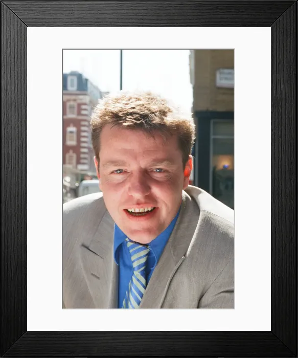 Framed Print : Suggs, lead singer of British ska group Madness, 30th April 1997 Framed Print : Suggs, lead singer of British ska group Madness, 30th April 1997