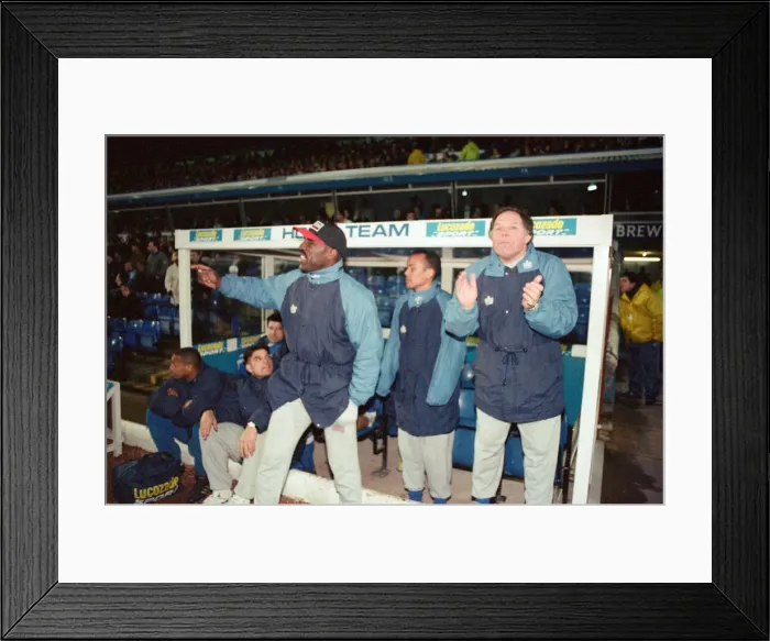 Framed Print : Birmingham City manager Barry Fry in the dugout. Birmingham City v Kidderminster Harriers Framed Print : Birmingham City manager Barry Fry in the dugout. Birmingham City v Kidderminster Harriers
