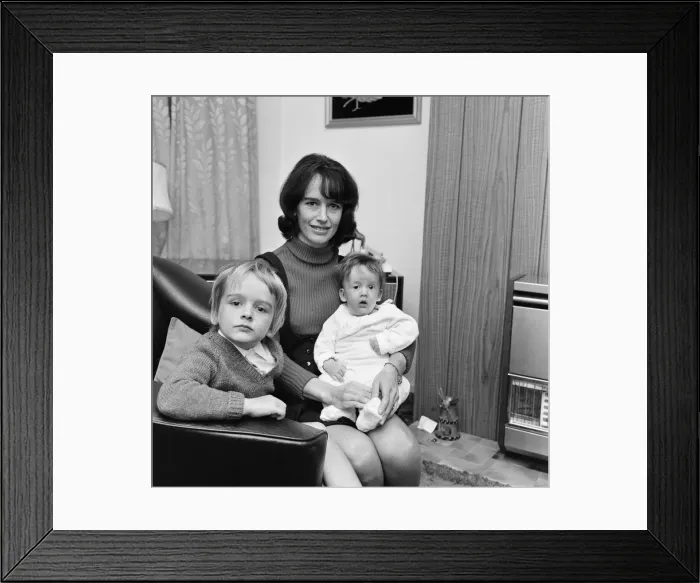 Framed Print : Olga Fullaway, mother of two, aged 31, pictured with children Framed Print : Olga Fullaway, mother of two, aged 31, pictured with children