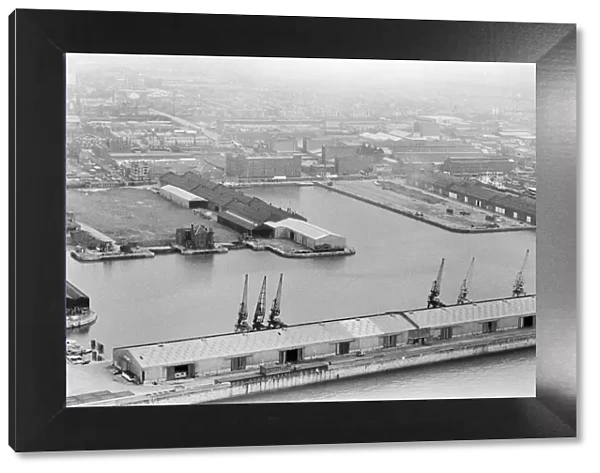 Aerial view of Liverpool Docks, Merseyside. 17th August 1980