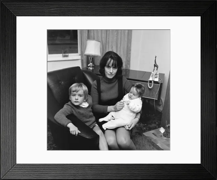 Framed Print : Olga Fullaway, mother of two, aged 31, pictured with children Framed Print : Olga Fullaway, mother of two, aged 31, pictured with children