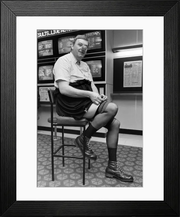 Framed Print : Bookie John Sexton had his punters in stitches when he turned up at Corals in Tedder Framed Print : Bookie John Sexton had his punters in stitches when he turned up at Corals in Tedder