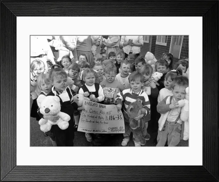 Framed Print : The 30 children of Chapel Road Playgroup in Billingham raised &pound