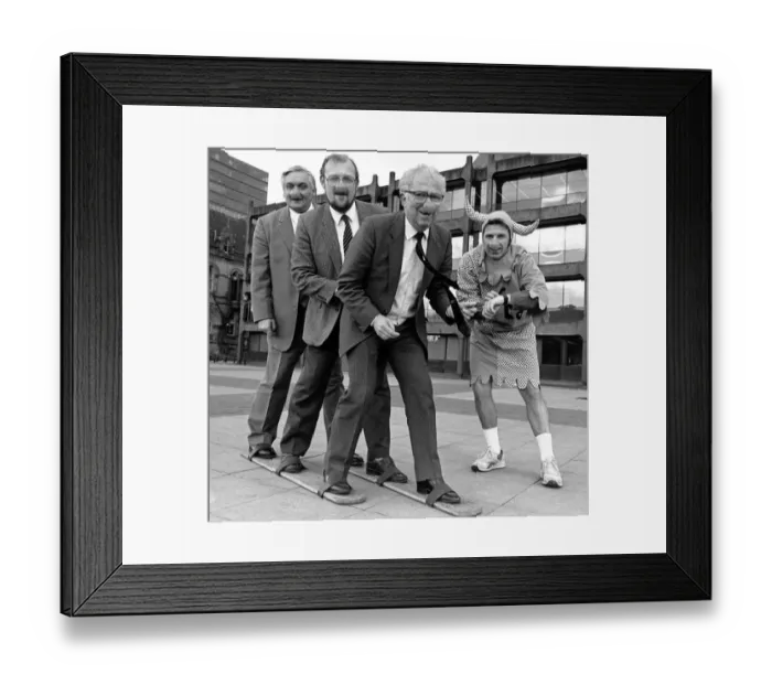 Framed Print : Three Middlesbrough councillors donned red noses and put their best foot forward to