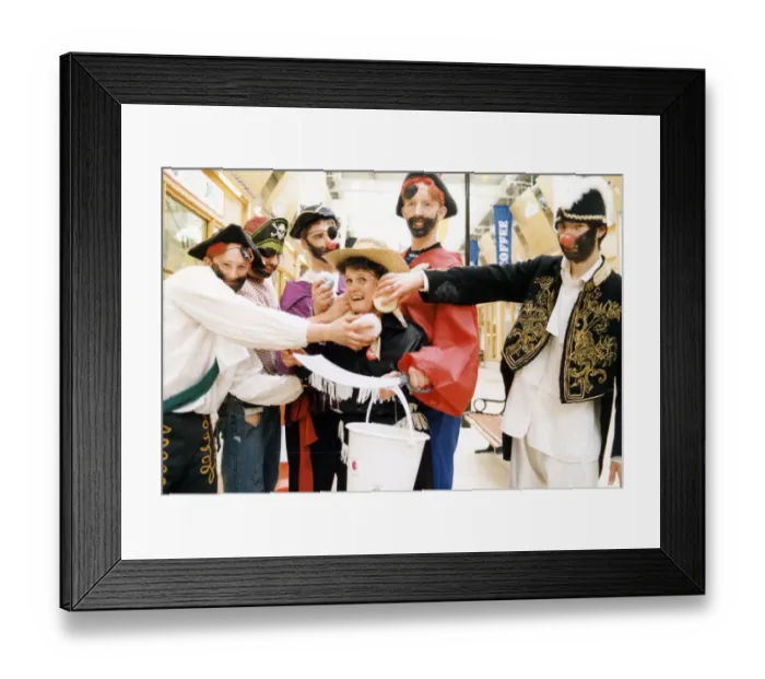 Framed Print : Red Nose pirates - Christine Rennie gets the wet sponge treatment from Ben Audsley Framed Print : Red Nose pirates - Christine Rennie gets the wet sponge treatment from Ben Audsley