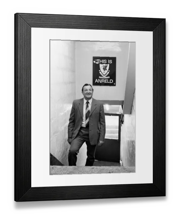 Framed Print : Bob Paisley at Anfield after taking over as Liverpool manager following the resignation Framed Print : Bob Paisley at Anfield after taking over as Liverpool manager following the resignation
