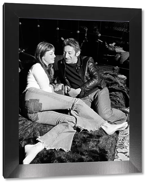 Jane Birkin and Serge Gainsbourg at their Paris luxury home. May 1972