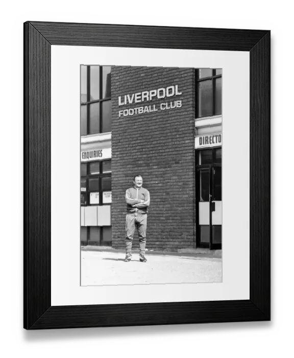 Framed Print : Bob Paisley at Anfield after taking over as Liverpool manager following the resignation Framed Print : Bob Paisley at Anfield after taking over as Liverpool manager following the resignation