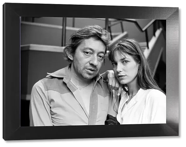 Serge Gainsbourg with Jane Birkin pictured after the show of their film Je t