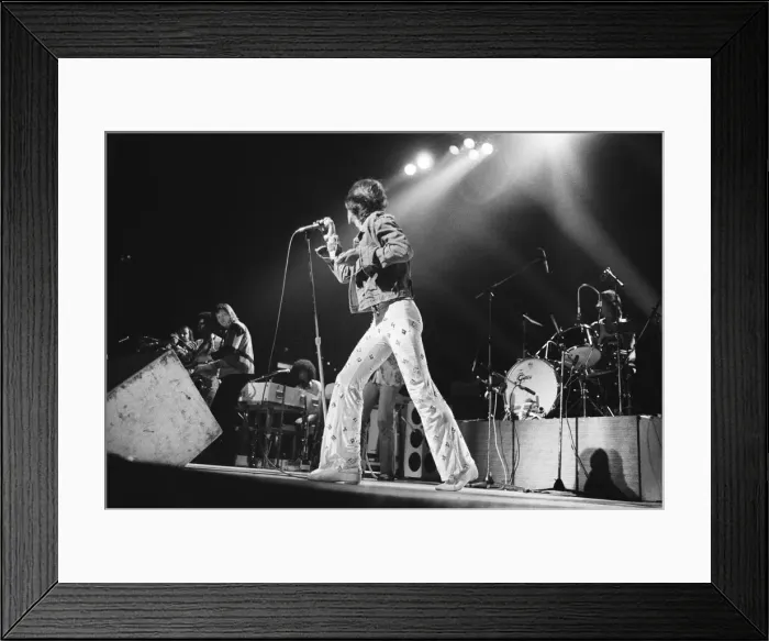 Framed Print : The Rolling Stones at the Empire Stadium, Wembley, London, Mick Jagger performing Framed Print : The Rolling Stones at the Empire Stadium, Wembley, London, Mick Jagger performing