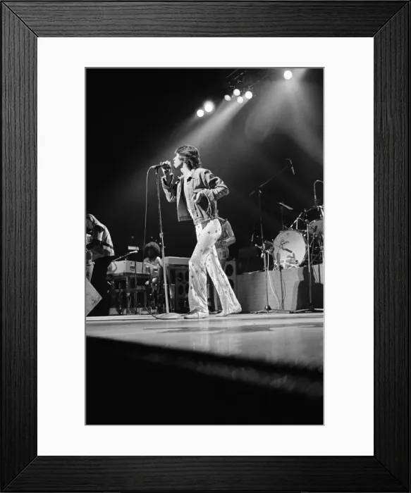 Framed Print : The Rolling Stones at the Empire Stadium, Wembley, London, Mick Jagger performing Framed Print : The Rolling Stones at the Empire Stadium, Wembley, London, Mick Jagger performing