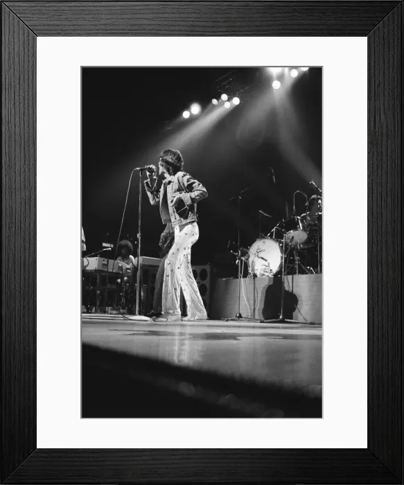 Framed Print : The Rolling Stones at the Empire Stadium, Wembley, London, Mick Jagger performing Framed Print : The Rolling Stones at the Empire Stadium, Wembley, London, Mick Jagger performing